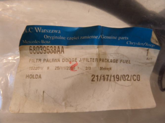 DODGE JOURNEY 09-17 FILTR PALIWA 68039538AA