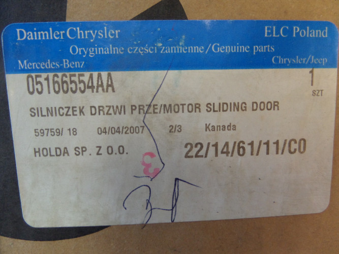 CHRYSLER VOYAGER 06-07 SILNICZEK DRZWI PRZESUWNYCH 05166554AA