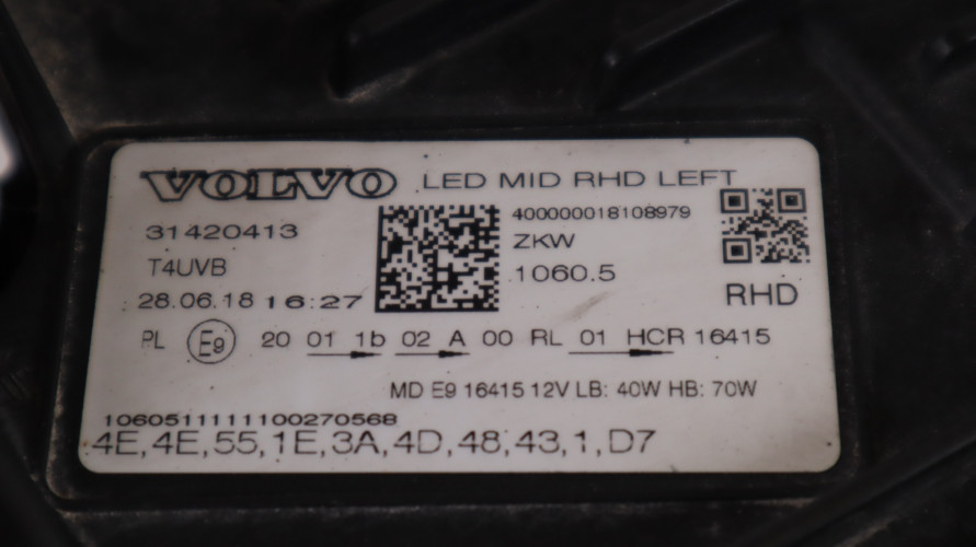 VOLVO XC60 II LAMPA LEWA PRZÓD MID LED 31420413