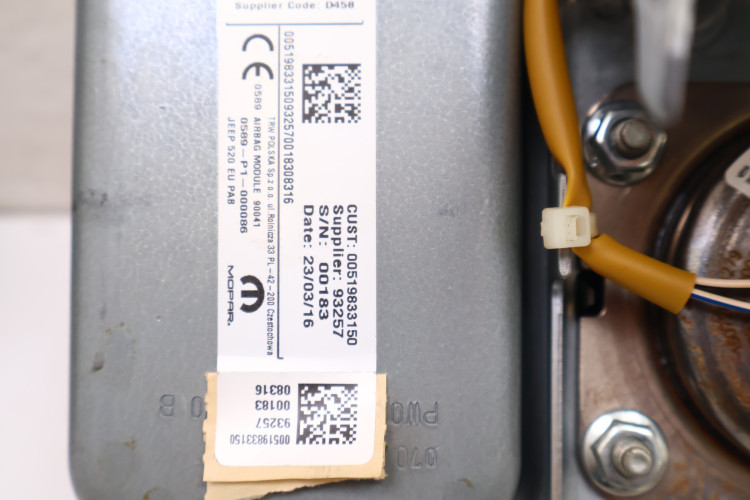 JEEP RENEGADE ZESTAW AIRBAG '00519833150, 07356038310