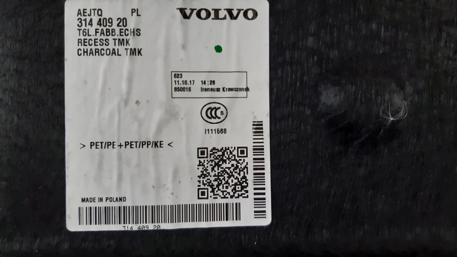 VOLVO XC40 MATA PODŁOGA BAGAŻNIKA 31440920