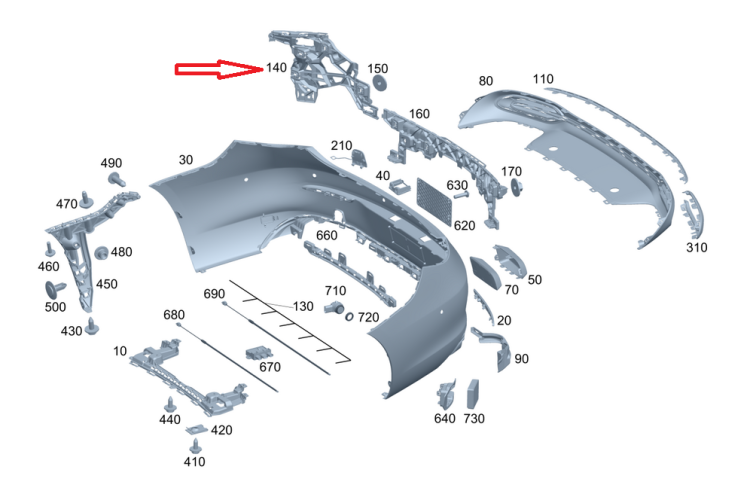 MERCEDES-BENZ CLE A236 ŚLIZG ZDERZAKA LEWY TYŁ A2368801100, A2368852300