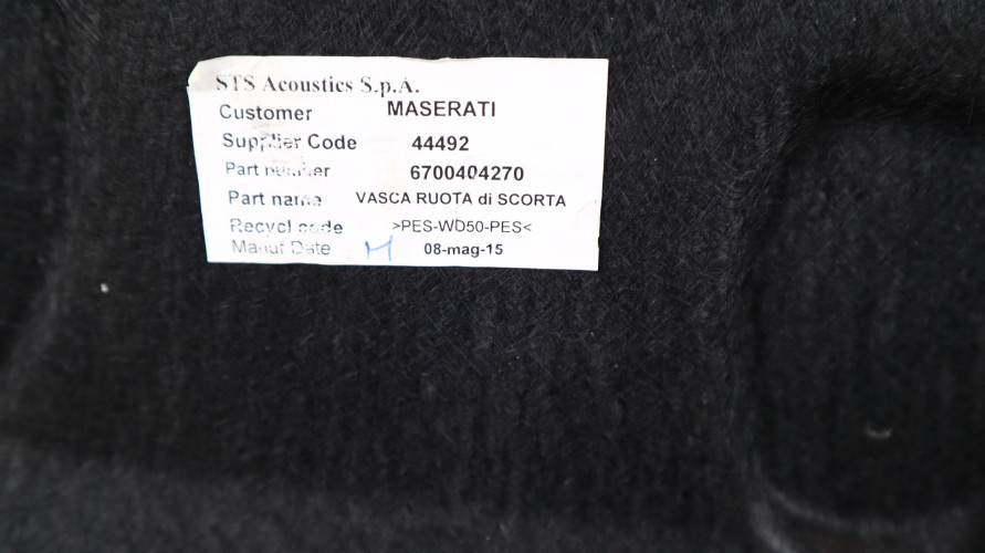 MASERATI GHIBLI 14- WKŁAD BAGAŻNIKA 6700404270