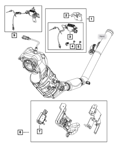 JEEP WRANGLER JL 2.0 T 18- CZUJNIK CIŚNIENIA KATALIZATORA 68369986AA, 68210123AA