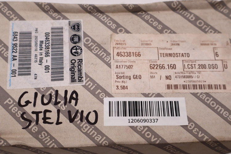 ALFA ROMEO STELVIO TERMOSTAT Z OBUDOWĄ 46338166