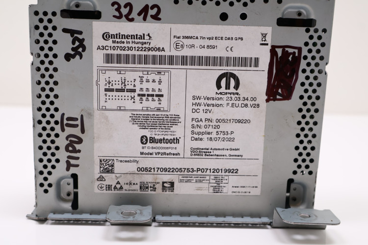 FIAT TIPO II RADIO '00521709220