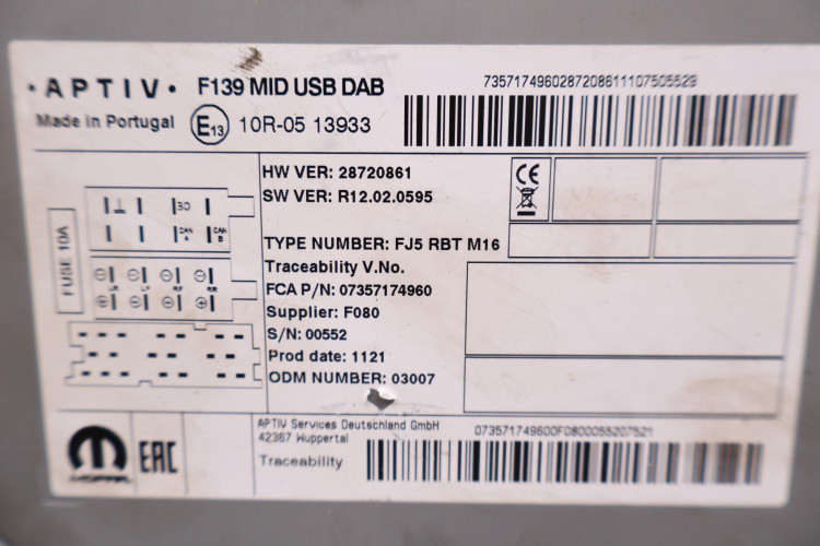 FIAT PANDA III RADIO '07357174960