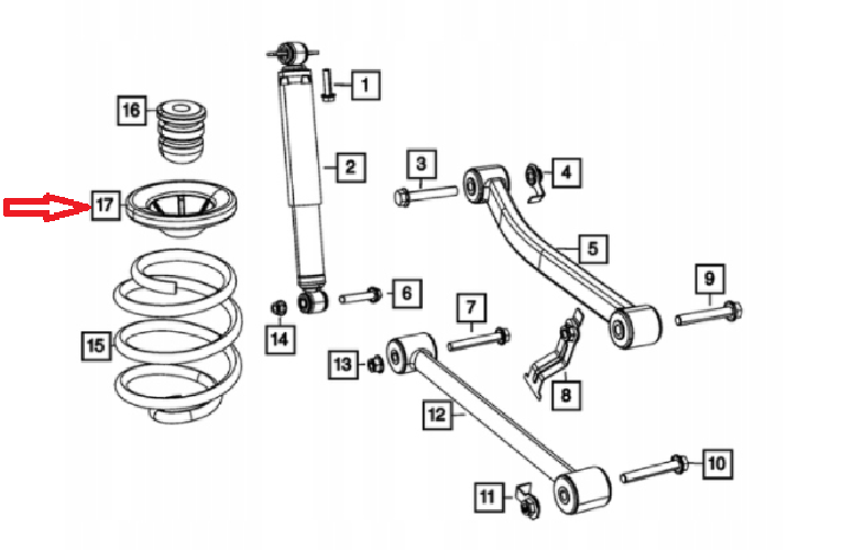 JEEP WRANGLER JL 18- IZOLATOR SPRĘŻYNY 68273114AB