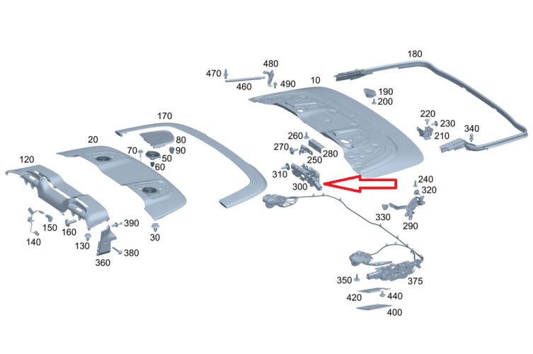MERCEDES-BENZ CLE A236 SILNICZEK DOCIĄG POKRYWY DACHU 2367506200