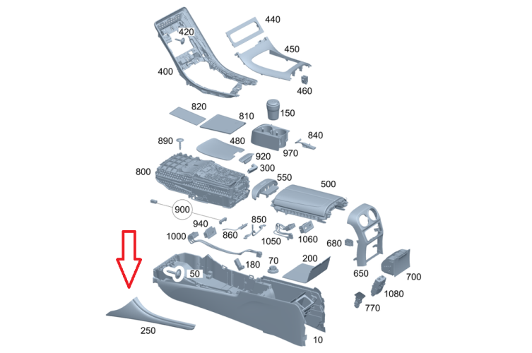 MERCEDES-BENZ CLE A236 LISTWA DEKOR TUNELU ŚRODKOWEGO LEWY A2366807302