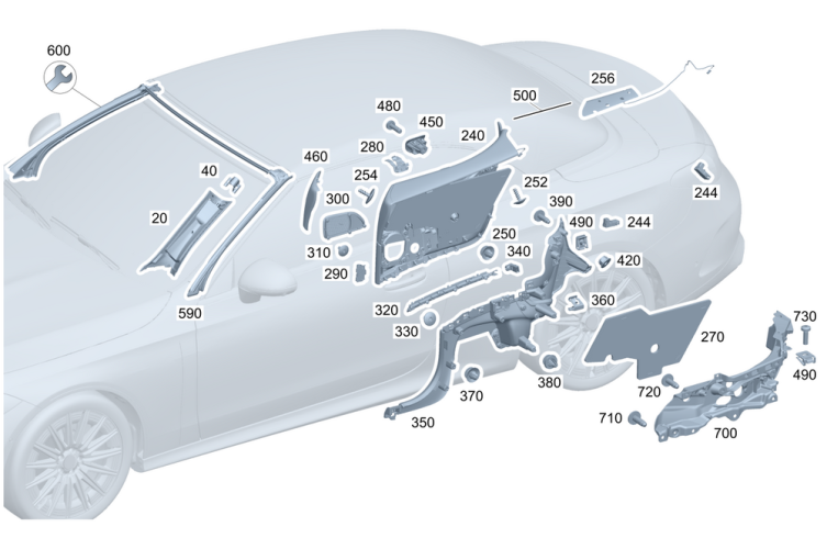 MERCEDES-BENZ CLE A236 USZCZELKA SZYBY CZOŁOWEJ A2366305800