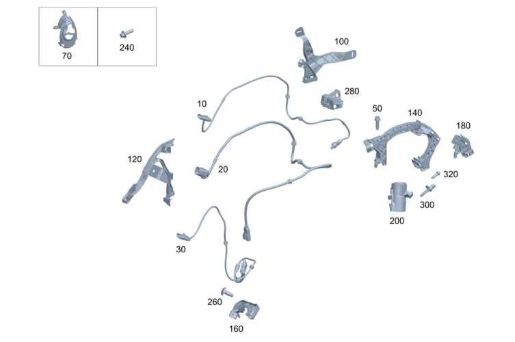 MERCEDES-BENZ CLE A236 300 4MATIC WIĄZKA INSTALACJA ABS PRAWA TYŁ A2065405201, A2065404201, A2065404601, A2065404401