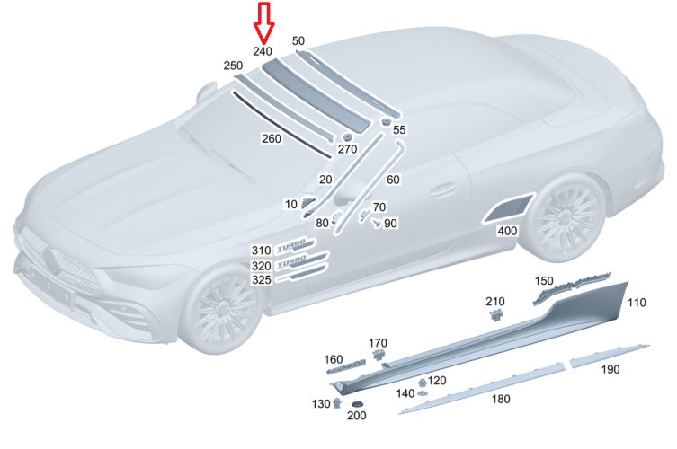 MERCEDES-BENZ CLE A236 LOTKA SPOILER OWIEWKA DACHU A2367700100