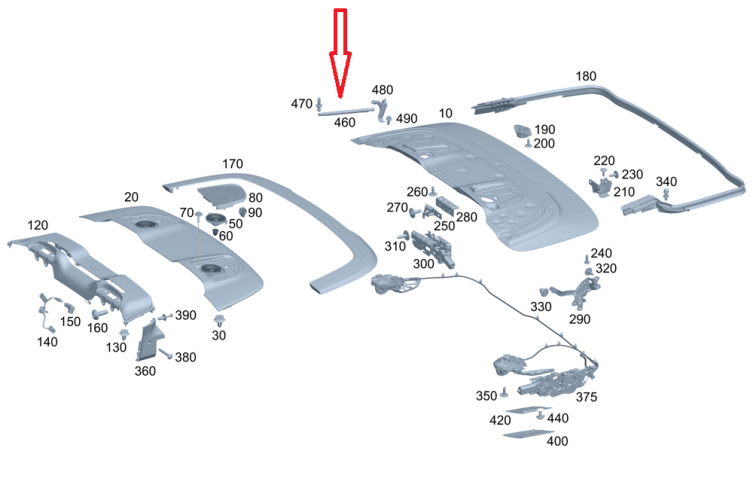 MERCEDES-BENZ CLE A236 SIŁOWNIK POKRYWY DACHU A2367507100