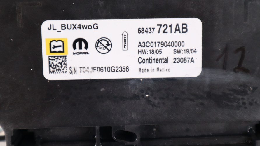 JEEP WRANGLER JL 18- MODUŁ AIRBAG 68437721AB