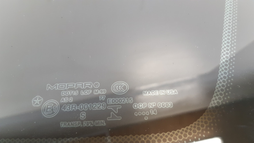 JEEP CHEROKEE KL SZYBA KAROSERYJNA PRAWA 68102216AC