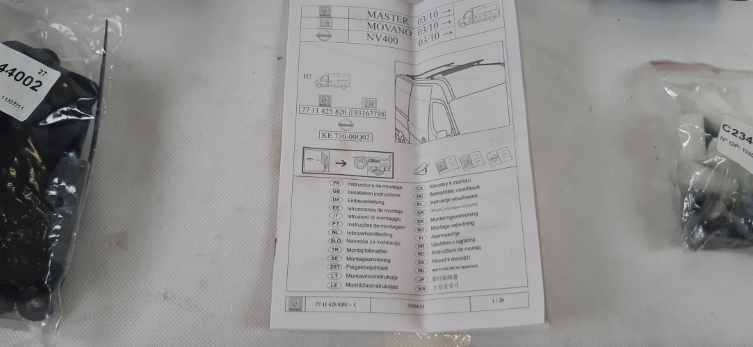 RENUALT MASTER NISSAN MOVANO BAGAŻNIK DACHOWY 7711425820, KE730-00Q02