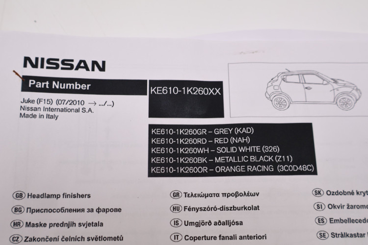 NISSAN JUKE F15 RAMKA RAMKI LAMPY PRZÓD KE610-1K260XX